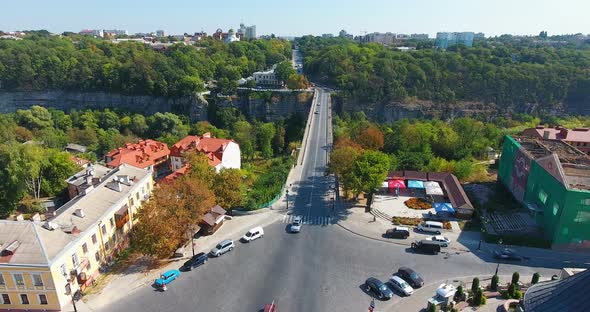 Panoramic Aerial Drone View of City