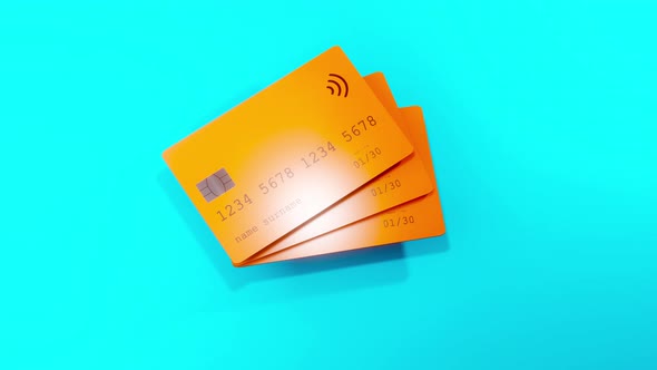 3D Animation of credit cards