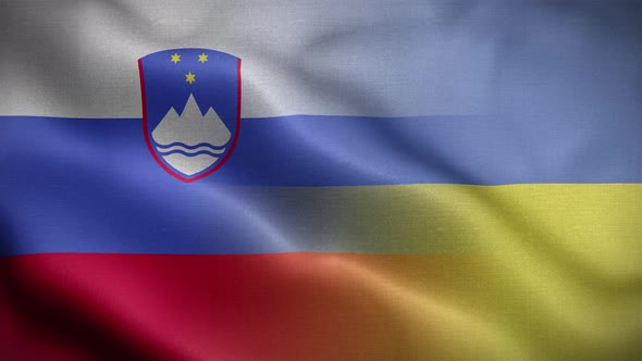 Ukraine Slovenia Flag Loop Background 4K