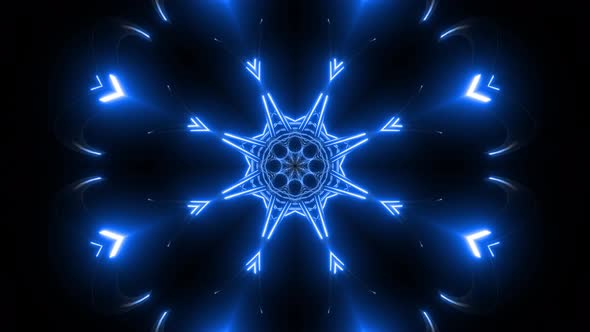 4k Blue Neon Flower Loop alt