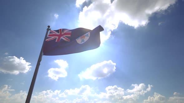 Queensland Flag on a Flagpole V4 alt