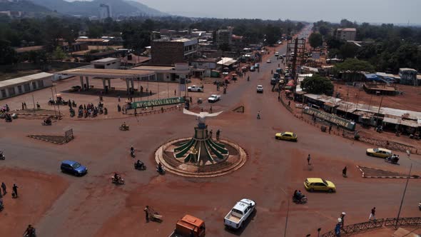 Central African Republic Drone View of City Traffic
