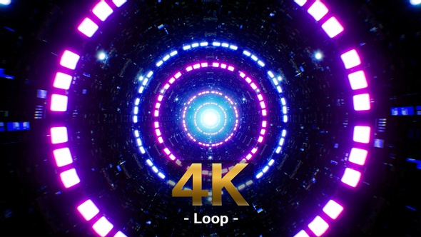 VJ SF Tunnel Background Loop 4K alt