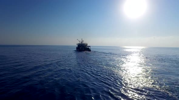 Following the Fishing ship at Open Sea