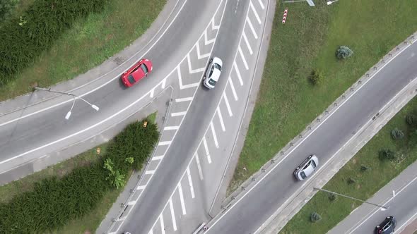 Cars on the Road Aerial View alt