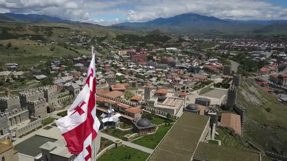Aerial View of Rabati Fortress in Akhaltsikhe, Georgia alt