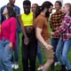Happy multiracial people dancing outdoor - VideoHive Item for Sale