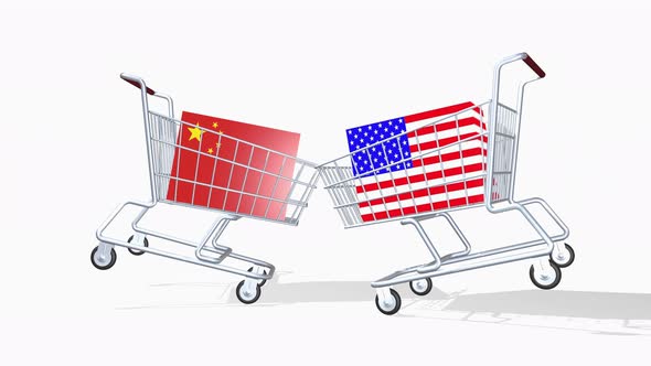 The concept of confrontation in the trade conflict the United States and China. alt