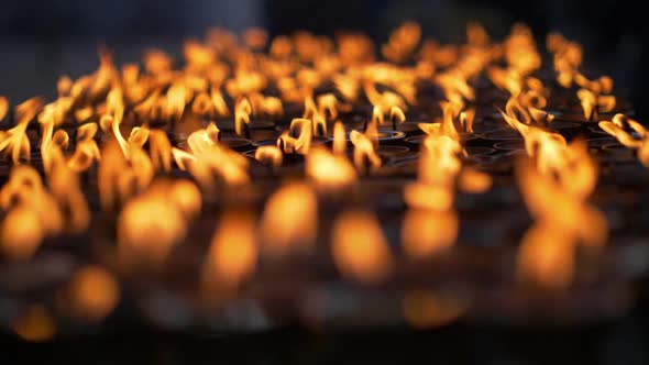 Candles for Prayers at Buddhist Site of Boudhanath, Kathmandu, Nepal alt