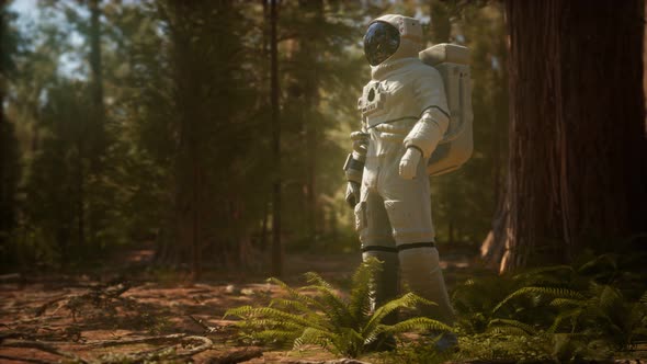 Lonely Astronaut in Dark Forest alt