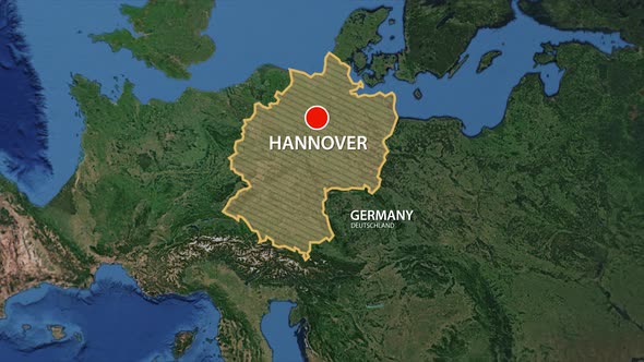 Geolocation of the city of Hannover on the map