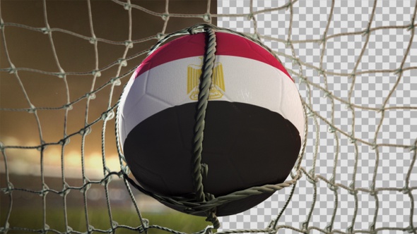 Soccer Ball Scoring Goal Night Frontal - Egypt