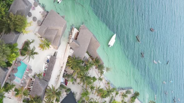 Zanzibar Tanzania  Vertical Video of the Ocean Near the Coast Slow Motion alt