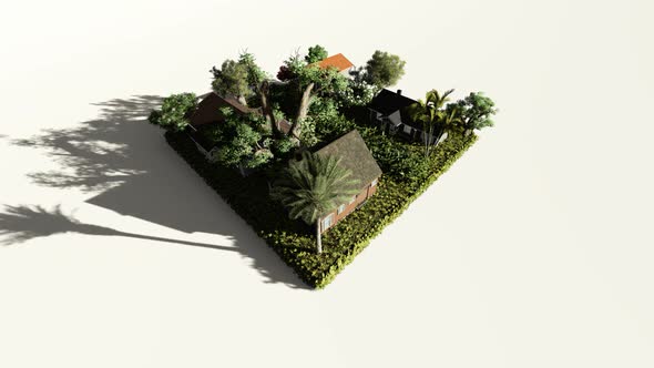 Isometric housing in the countryside