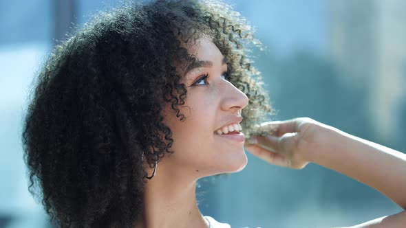 Beautiful Confident Young African Girl Laughs alt