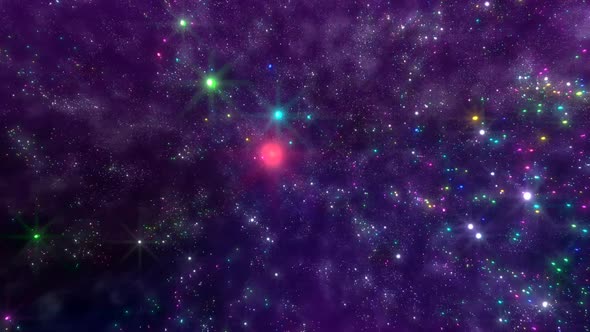 Colorful Galaxy Space Travel Stars Moving Loop Background 2