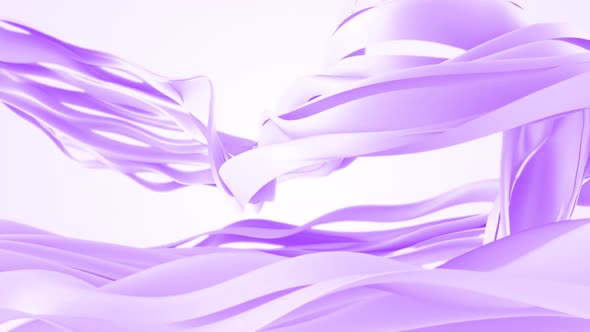 Abstract Purple Cloth Wavy Shapes Background