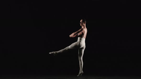 Male Ballet Dancer Spins on His Leg, Stock Footage | VideoHive