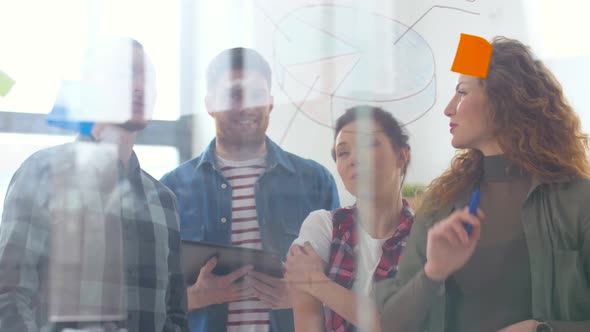 Creative Team with Charts on Office Glass Board 1 alt