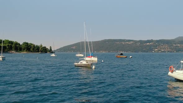 Boats and Yachts Docked in Italian Coast Marina alt