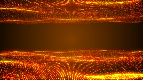 Animation Digital Gold Particles Waves alt
