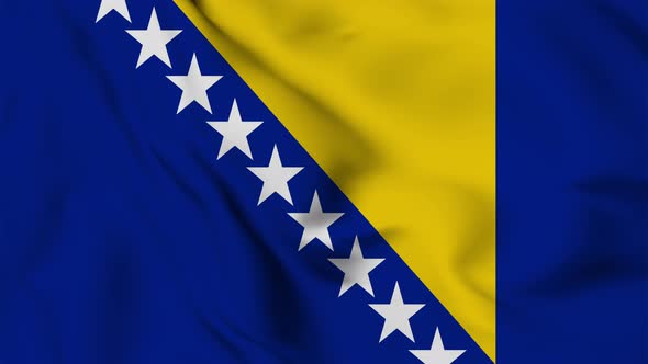 Bosnia and Herzegovina flag seamless closeup waving animation