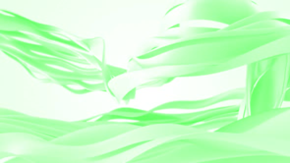 Abstract Green Cloth Wavy Shapes Background