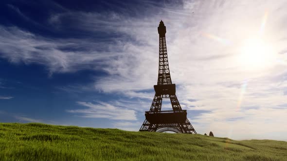 Eiffel Tower and Blue Sky