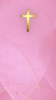 Roman Christian Cross on Looped Vertical Rose Pink LGBTQ Graphic Background