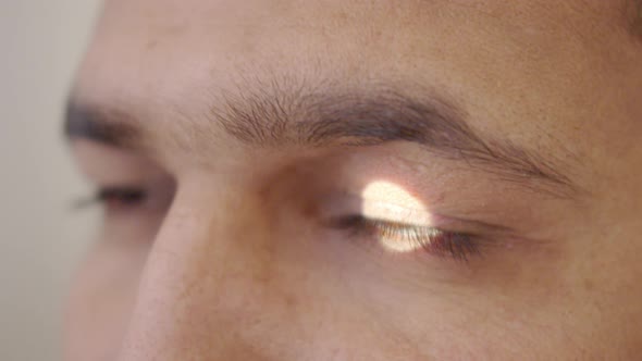 Ophthalmology treatment: Verification of The Man Eyes with a Slit Lamp on Modern Equipment.