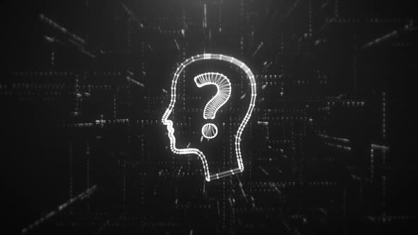 Digital Animation of the Head with Question Mark