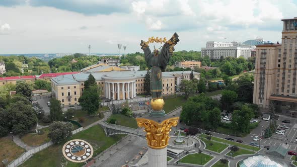 Independence square Maidai Kyiv aerial view