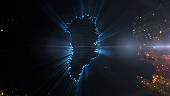 Realistic Earth Night Shining Country Greenland alt