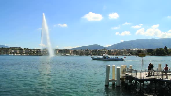 Geneva water fountain in summer