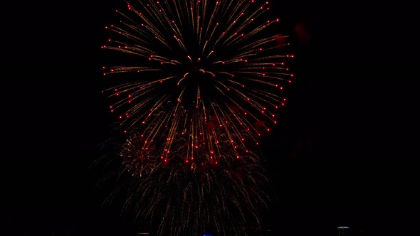 Colorful Bright Fireworks at City Day Festival alt