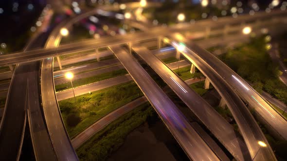 4K : Aerial view and top view of traffic on city. alt