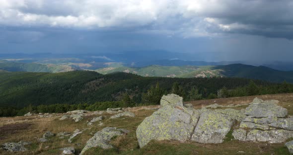 The Mont Aigoual, Gard department, the Occitan, France. View from the top alt