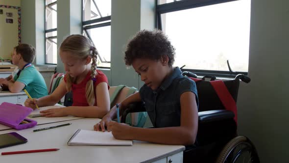 Two girls studying in the class alt