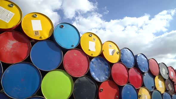 Colorful Fossil Oil Barrels