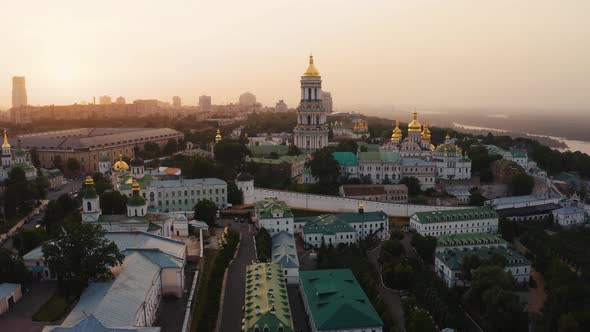 Magical Aerial View of the Kiev Pechersk Lavra Monastery alt