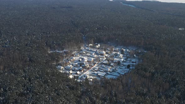 Top View in Winter of a Modern Sports Complex with Parking in Minsk alt