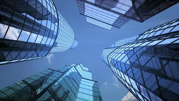 Skyscrapers and Time-Lapse Clouds