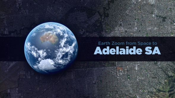 Adelaide (Australia) Earth Zoom to the City from Space