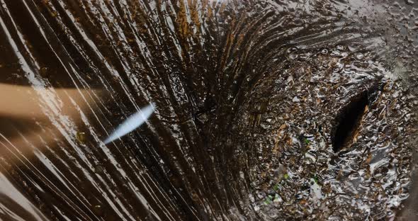 Old film strip burn with bubble.plastic burning bubbles fire closeup 35mm old film alt