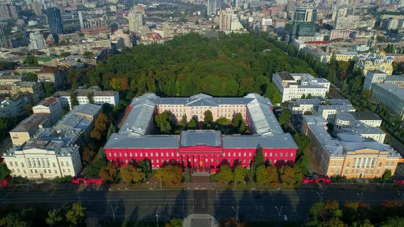 Aerial View Building Kyiv National University of Taras Shevchenko on a Sunny Day alt