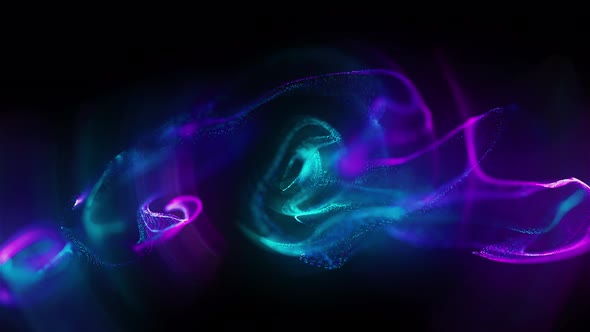 Fluid Particles Glowing Background