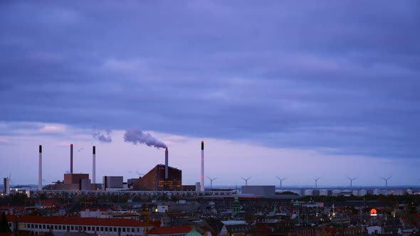 Timelapse of Clouds Passing into Evening Over Indoor Ski Resort in Copenhagen alt