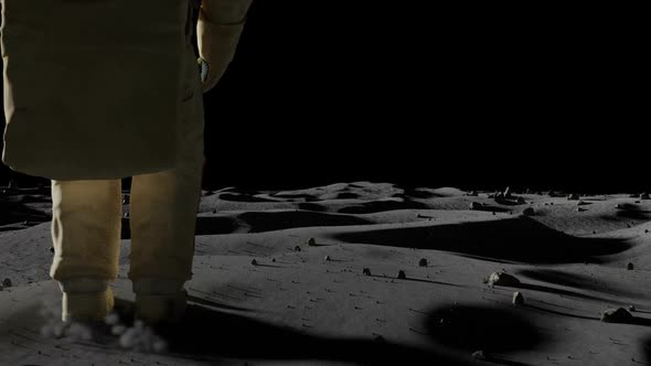 Astronaut exploring the moon