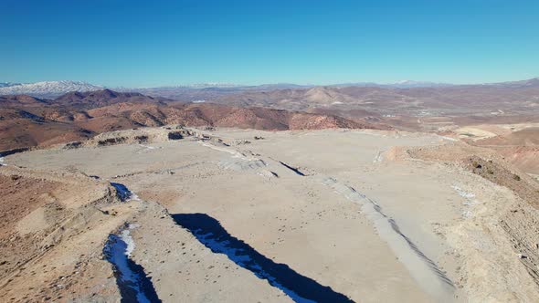 Aerial view over mountain desert landscape in nevada, Mount Washington alt