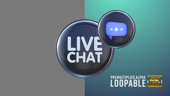 Live Chat Badge Looping with Alpha Channel alt